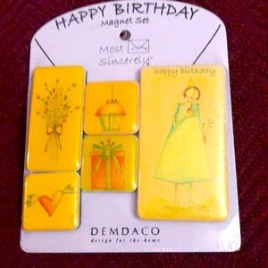Happy birthday magnet set